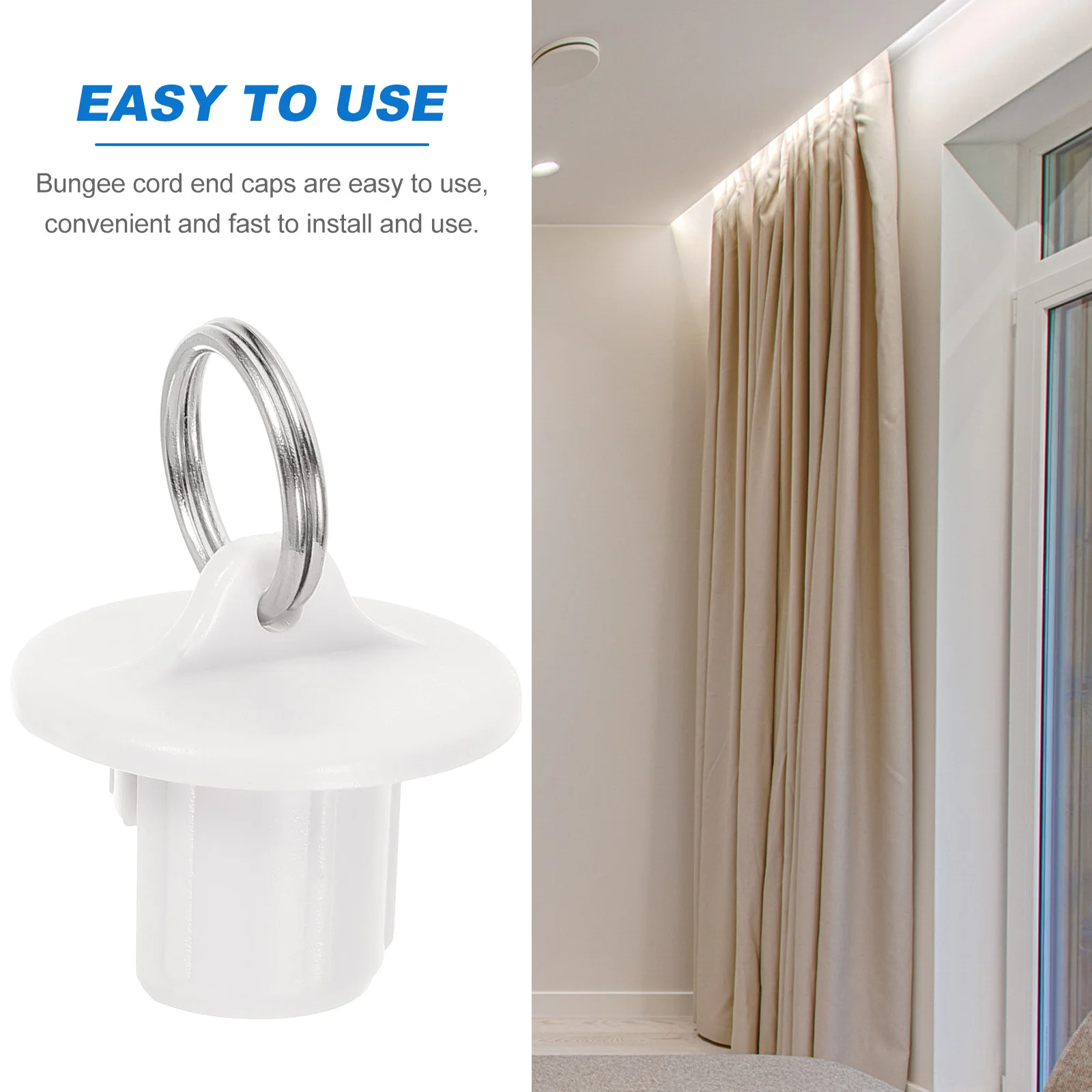 8 قطعة بنجي الحبل الأسود البلاستيك نهاية قبعات الأسطوانة حتى الستائر استبدال أجزاء في الهواء الطلق الستار يندبروف سدادة بنجي نهاية قبعات #1