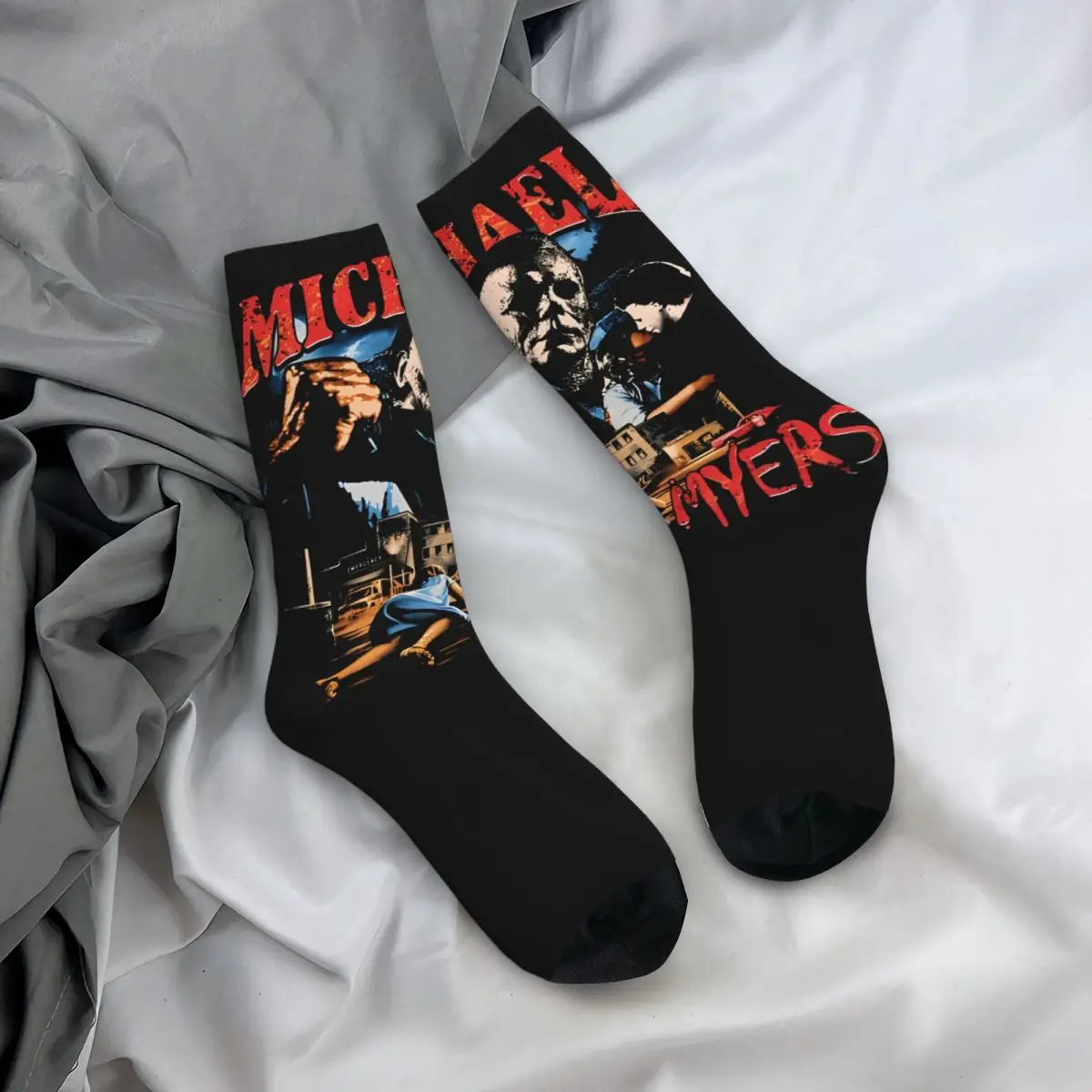 Casual Women Men Halloween Horror Movie Michael Myers Theme Socks Merch Warm Socks Cute Birthday Present