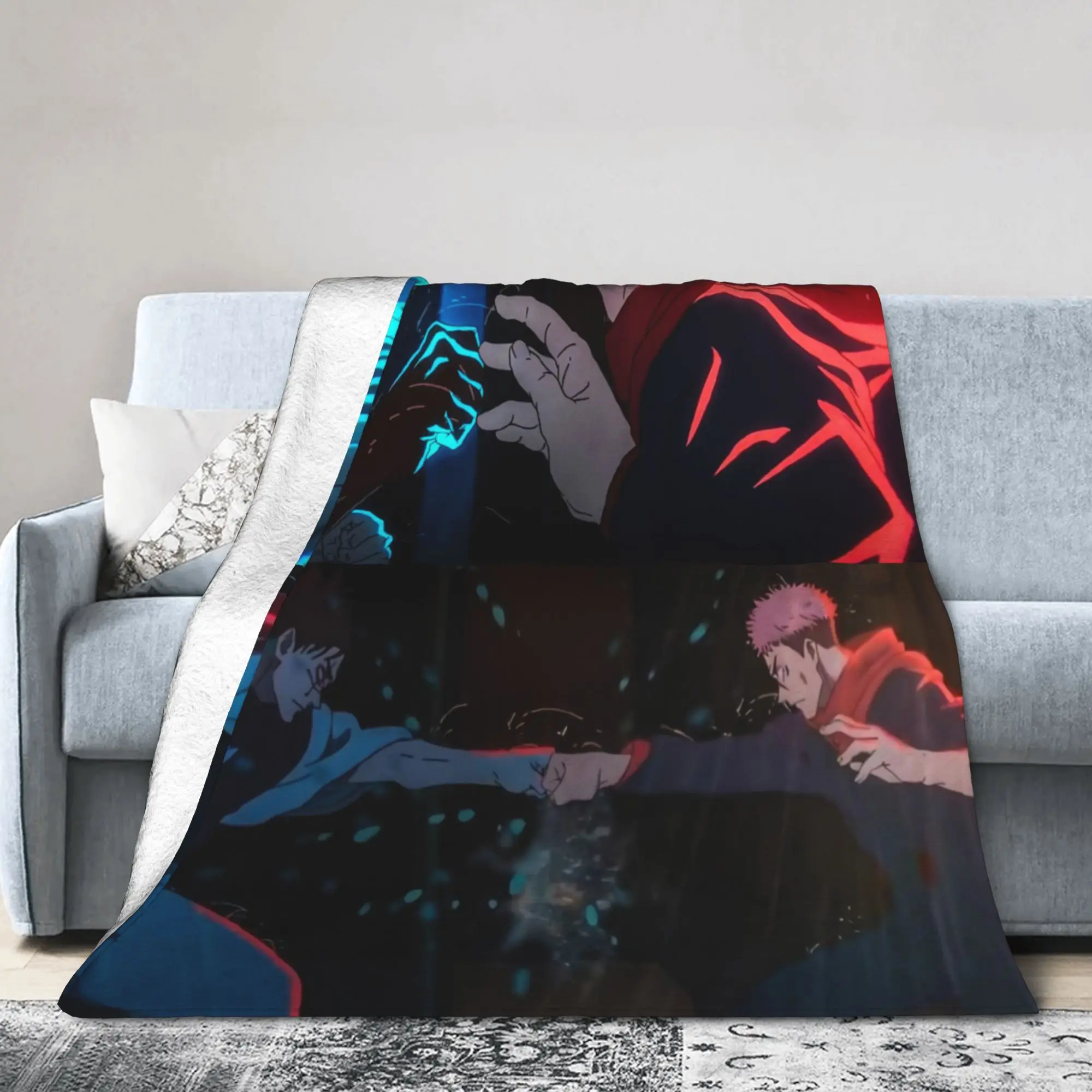 

Choso vs Itadori Jujutsu Kaisen Blanket Quality Warm Soft Throw Blanket Winter Kids Adult Couch Chair Sofa Aesthetic Bedspread