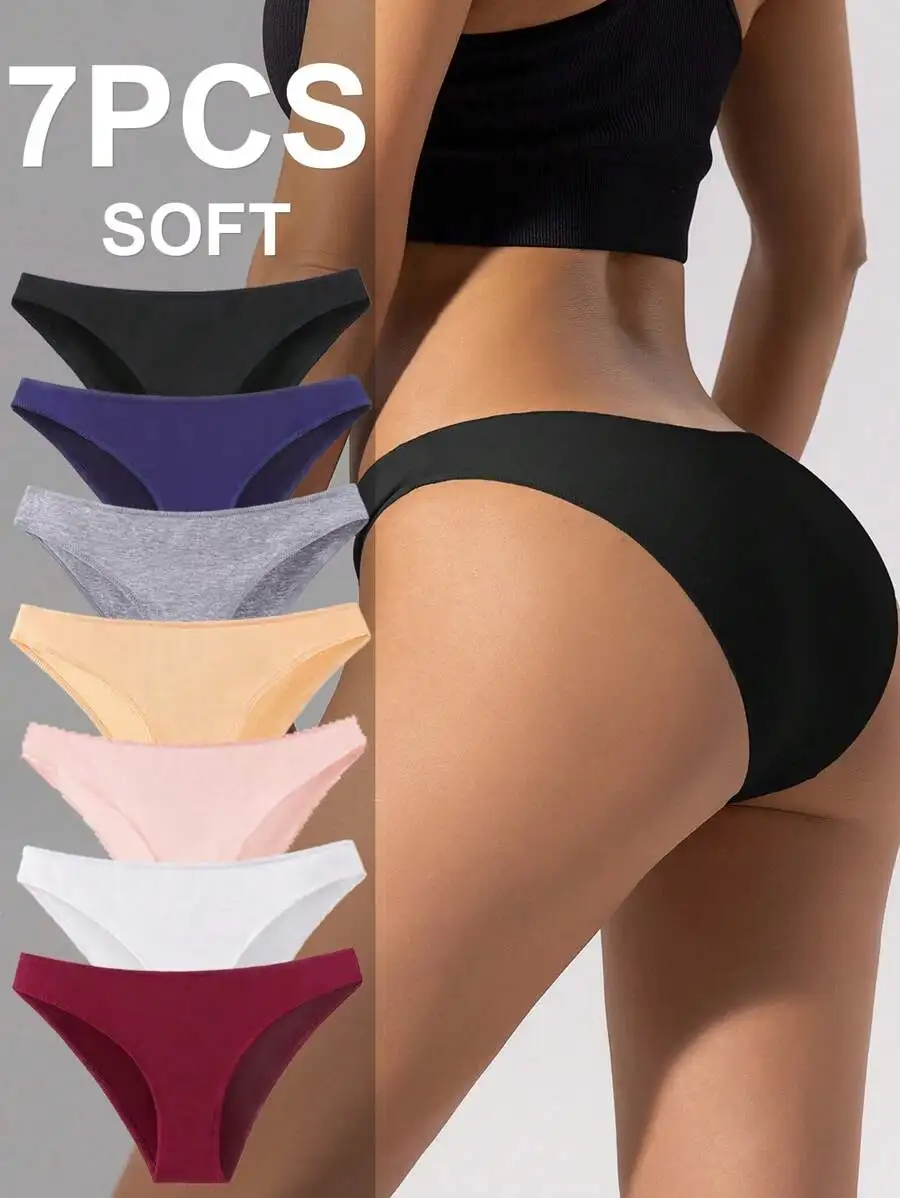 

7 Pcs Women Cotton Briefs Soft Comfortable Breathable Panties Set