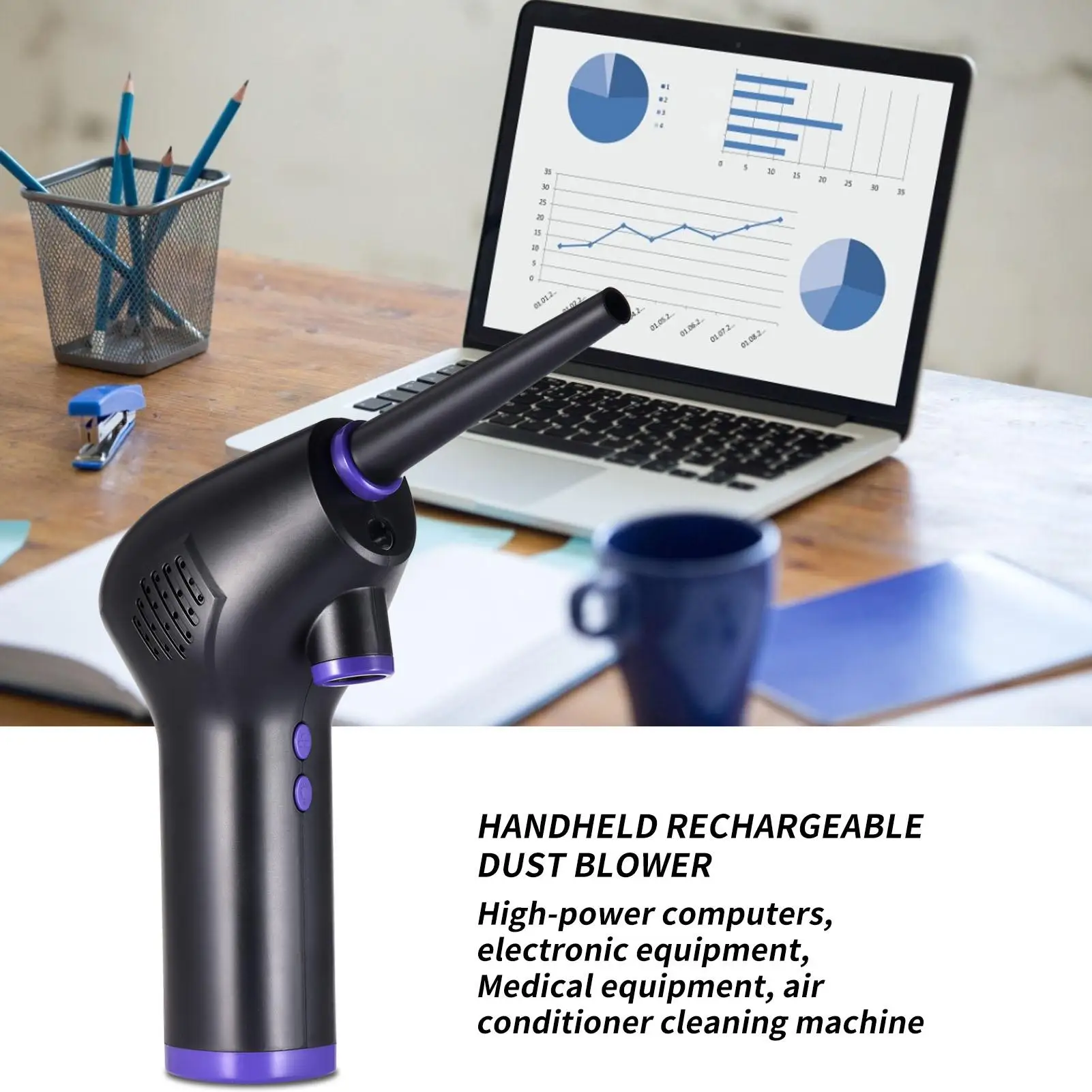 

Cordless Air Duster Handheld Rechargeable Dust Blower Cordless Dust Collector for Computers Electronic Equipment