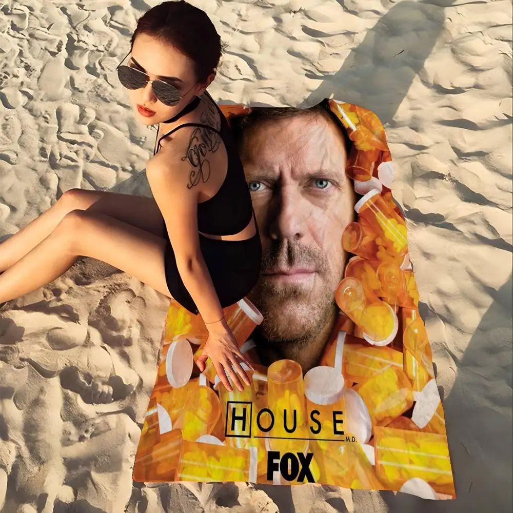 Medical Drama House_MD TV Anime Beach Swimming Towel Soft Absorbent Washcloth Children's Gifts For Kids Travel Camping Gym
