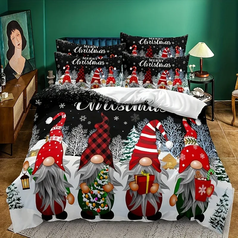 Weihnachten Bettwäsche Set 3D Gedruckt Bettbezug Set Einzel Twin Doppel Größe Schlafzimmer Dekor Bettbezug Set Weihnachten Geschenk für Kinder