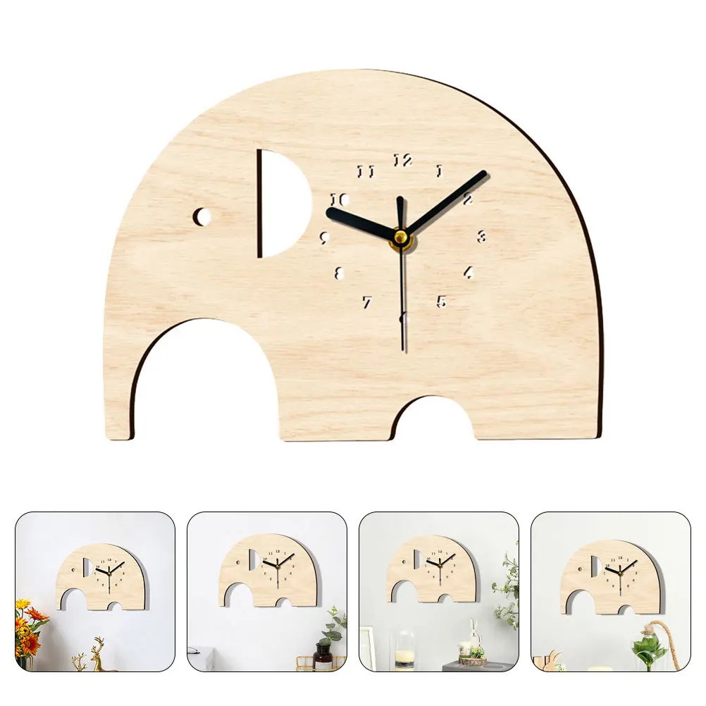 

Cartoon Wall Clock Wooden Home Hanging Clock For Kids Room Bedroom Wall Decorative Silent Mute Timepiece Ornament