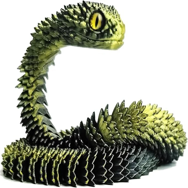 12in 3D Printed Snake Toys, Flexible 3D Printed Animal, Fidget ADHD Snake Toys, Perfect Desk Pet for Animal Collectors