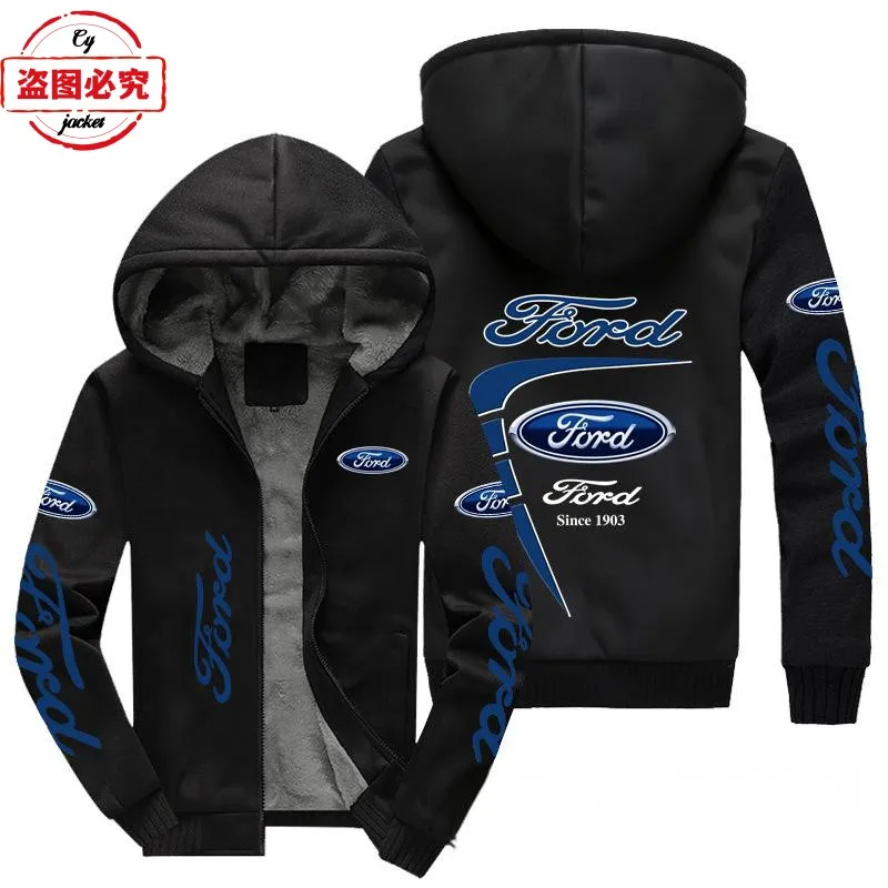 Ford Racing Logo Racing Suit Sweater Men's Velvet Hoodie Jacket Ford Racing Team Team Uniform