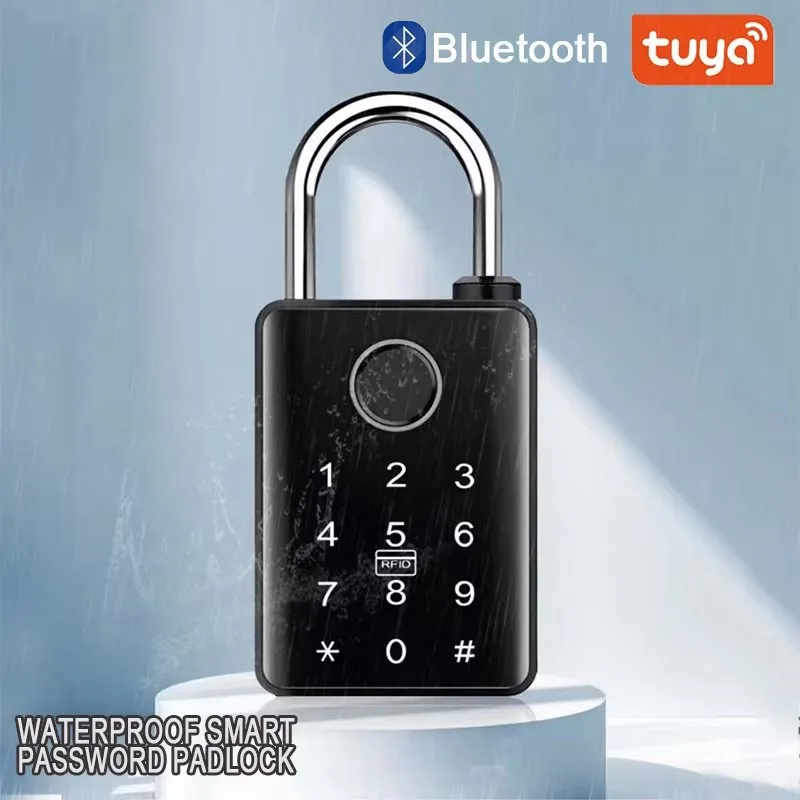 قفل Tuya المقاوم للماء بكلمة مرور، قفل إلكتروني ببصمة الإصبع، بدون مفتاح، قفل عالي التحمل لمرآب مستودع المنزل المنزلي #3