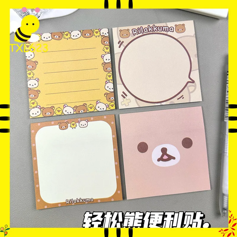 

Rilakkuma Cute Cartoon Sticky Notes Student Study Message Paper For Office School Stationery Supplie Gift Multiple Pasting Times