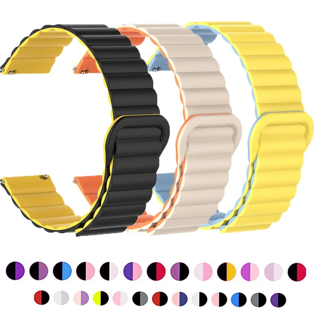 Magnets ch laufe für Samsung Galaxy Uhr 6/5/4/5pro/6 klassisch/aktiv 2 20mm 22mm Band Silikon Armband Huawei GT 4-3-pro-2e Armband