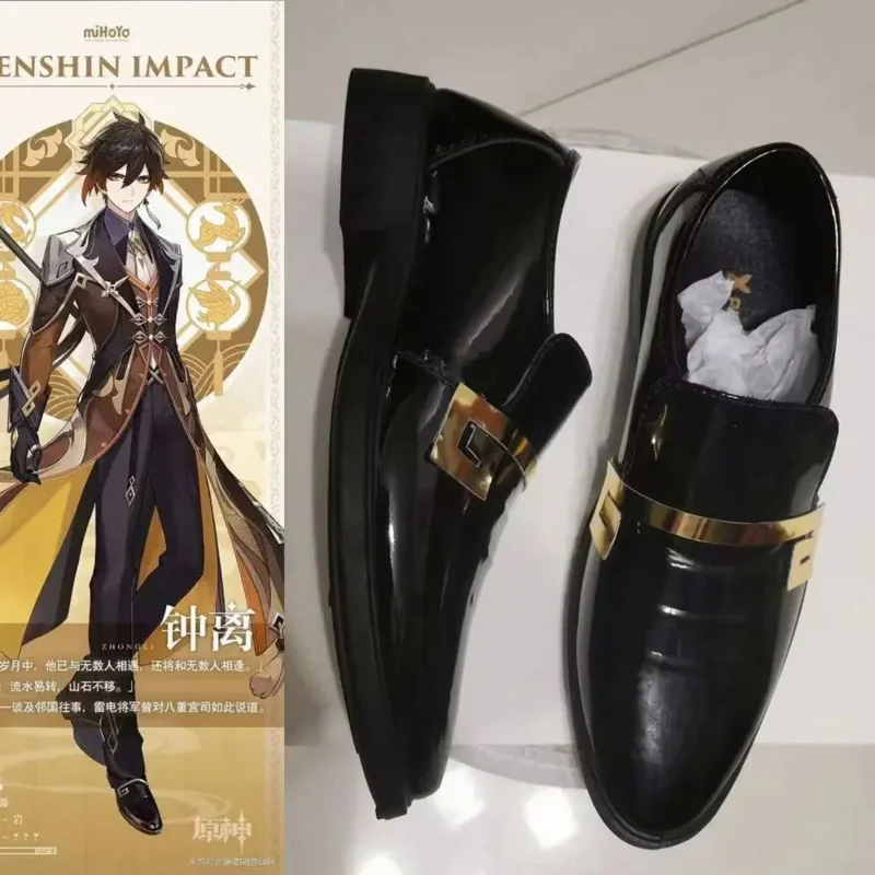 Zhongli คอสเพลย์รองเท้า Impact Zhong Li คอสเพลย์อุปกรณ์เสริม Zhongli รองเท้าสําหรับ Anime Con (จัดส่งใน 3 วัน)