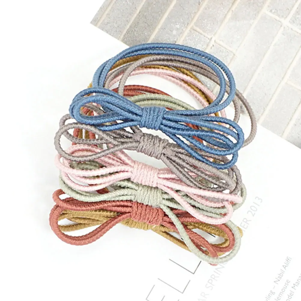 

6 Pcs Butterfly Bowknot Hair Ties Elastic Stretch Ponytail Holders Women Girls Cute Knot Design Daily Wear Chic for Female