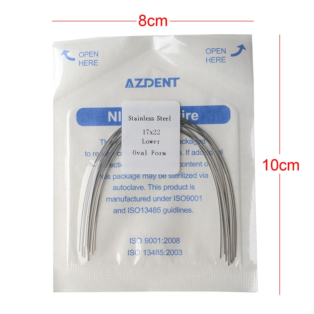 AZDENT Stainless Steel Arch Wires Rectangular Oval Form Orthodontic Archwire Dentist Tool