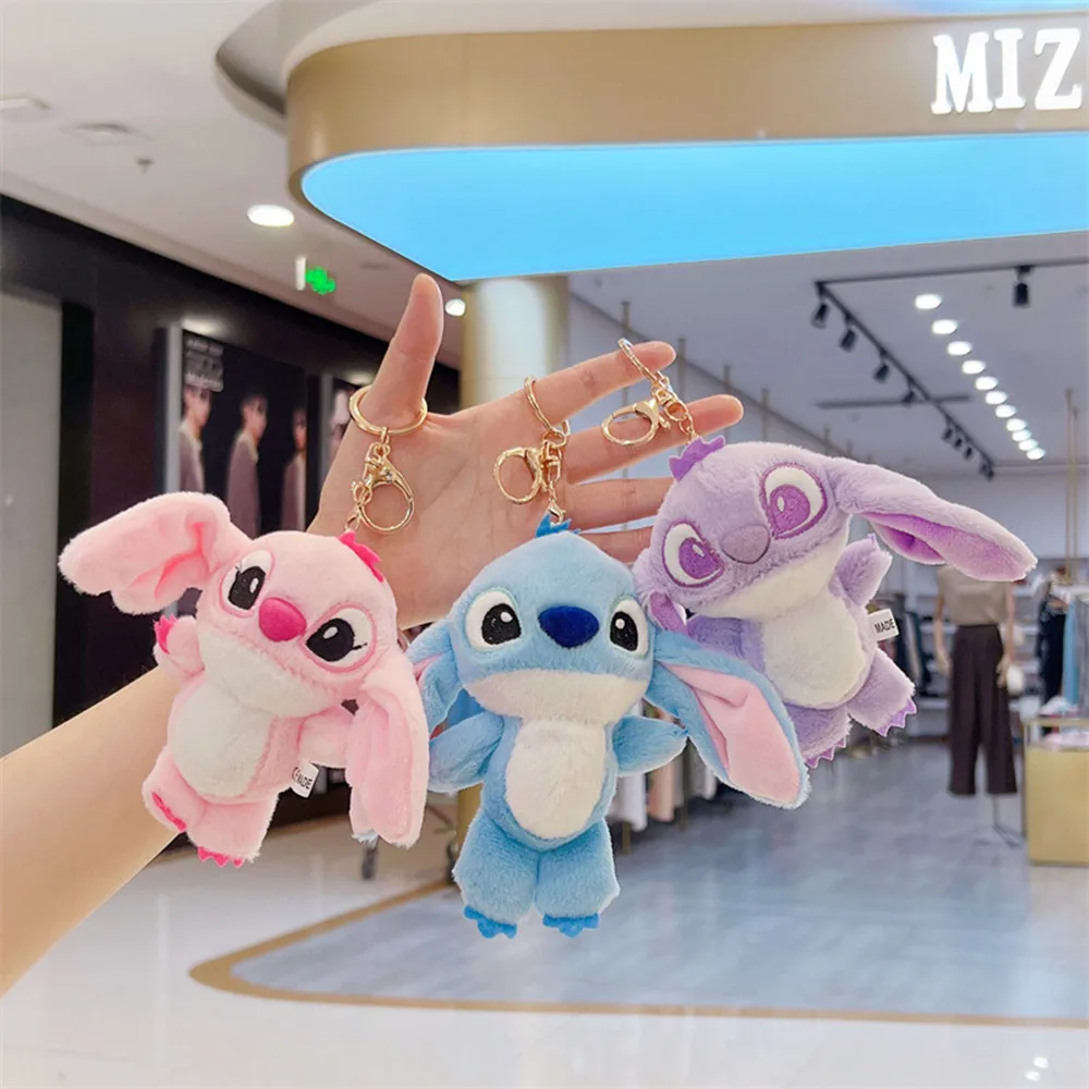 

3 шт., плюшевый брелок Disney Stitch Kawaii, мультяшная сумка, подвеска для школьной сумки, брелок для ключей от машины, аксессуары, детская игрушка на день рождения