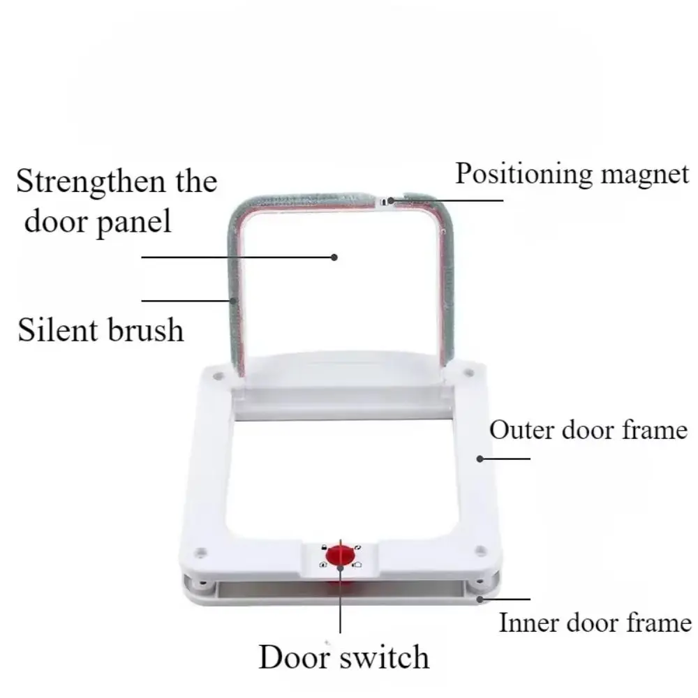 Controllable Switch 4 Way Locking Pet Door Magnetic Lock Transparent Cat Flap Doors Easy Install Enter Freely