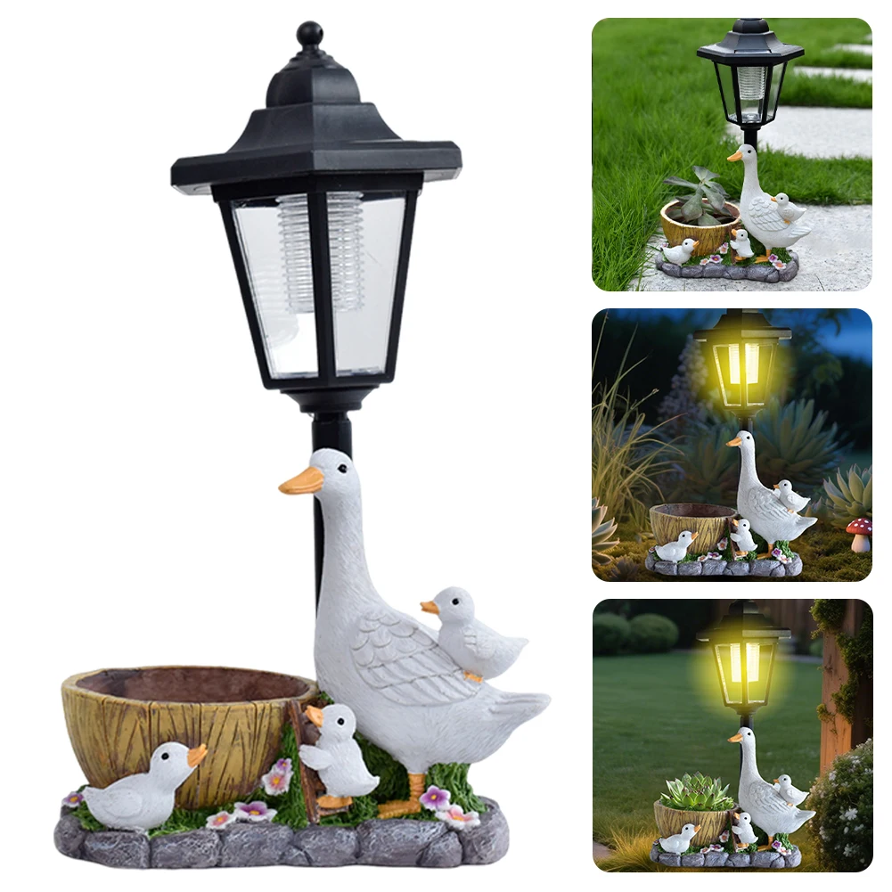 

Solar Powered Hexagonal Garden Lamp Animal Garden Statue Resin Sculpture Figurine Light for Yard Patio Lawn Outdoor Garden Decor