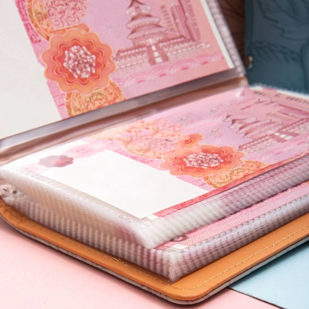 50Sheets Saving Money Binder PU Leather Emboss Flower Budget Binder with Lock Cash Envelopes Refillable Planner Organizer