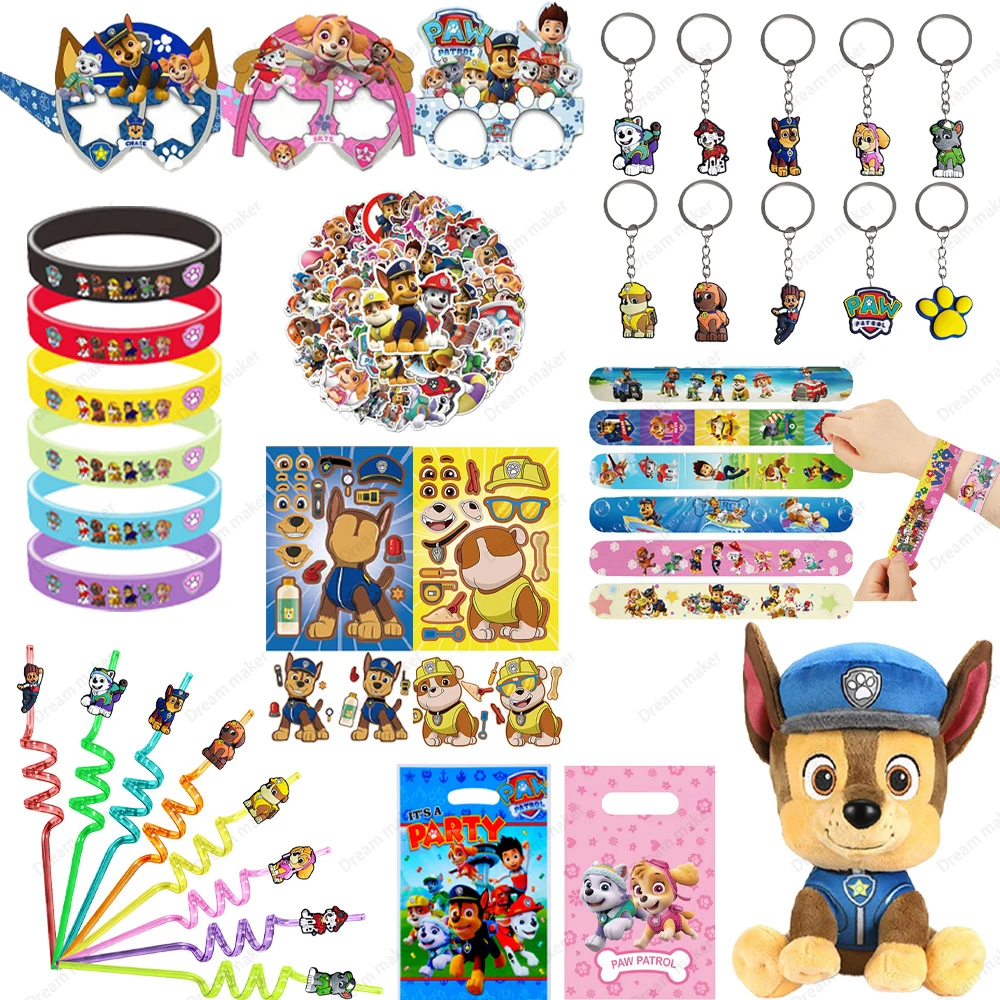 PAW Patrol Party Favor Pack Sticker Keychain Stamp Gift Bag Classroom Reward Christmas Stocking Stuffer Party Guest Return Gift