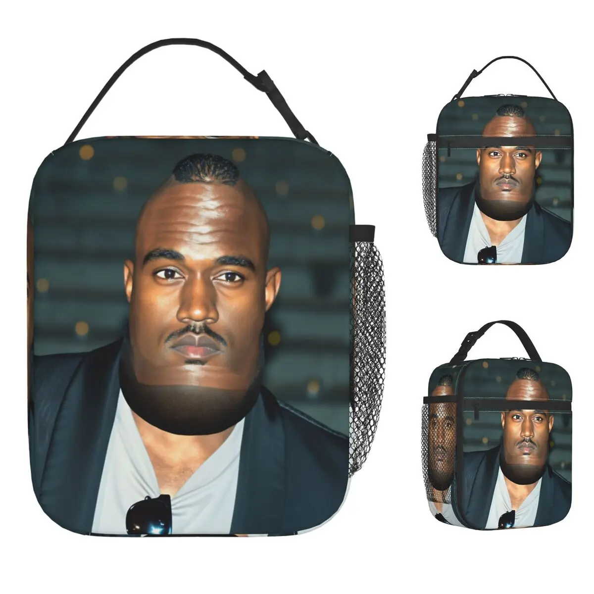 

Забавная сумка для обеда K-KanyES W-Wests для мужчин, коробка для обеда на заказ, кавайная сумка-холодильник для пикника, портативная сумка-холодильник на молнии, оксфордская сумка для еды