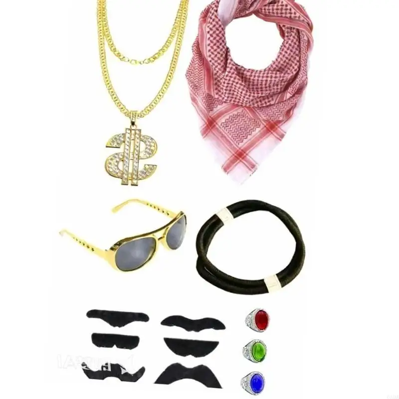 Dubai Headgear For Men Practical Polyester Easy Wear Role Play 6XDA