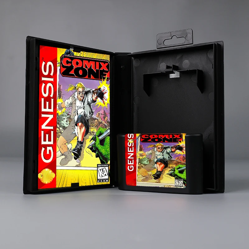 بطاقة ألعاب مع دليل لوحدة التحكم sega genesis ، مع صندوق ألعاب 16bit md ، الولايات المتحدة الأمريكية أو غطاء يورو