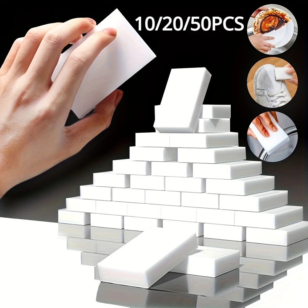 10/20/50PCS Magic Sponge Eraser White Melamine Nano Cleaning Sponge Household Kitchen Bathroom Office Cleaning Tool