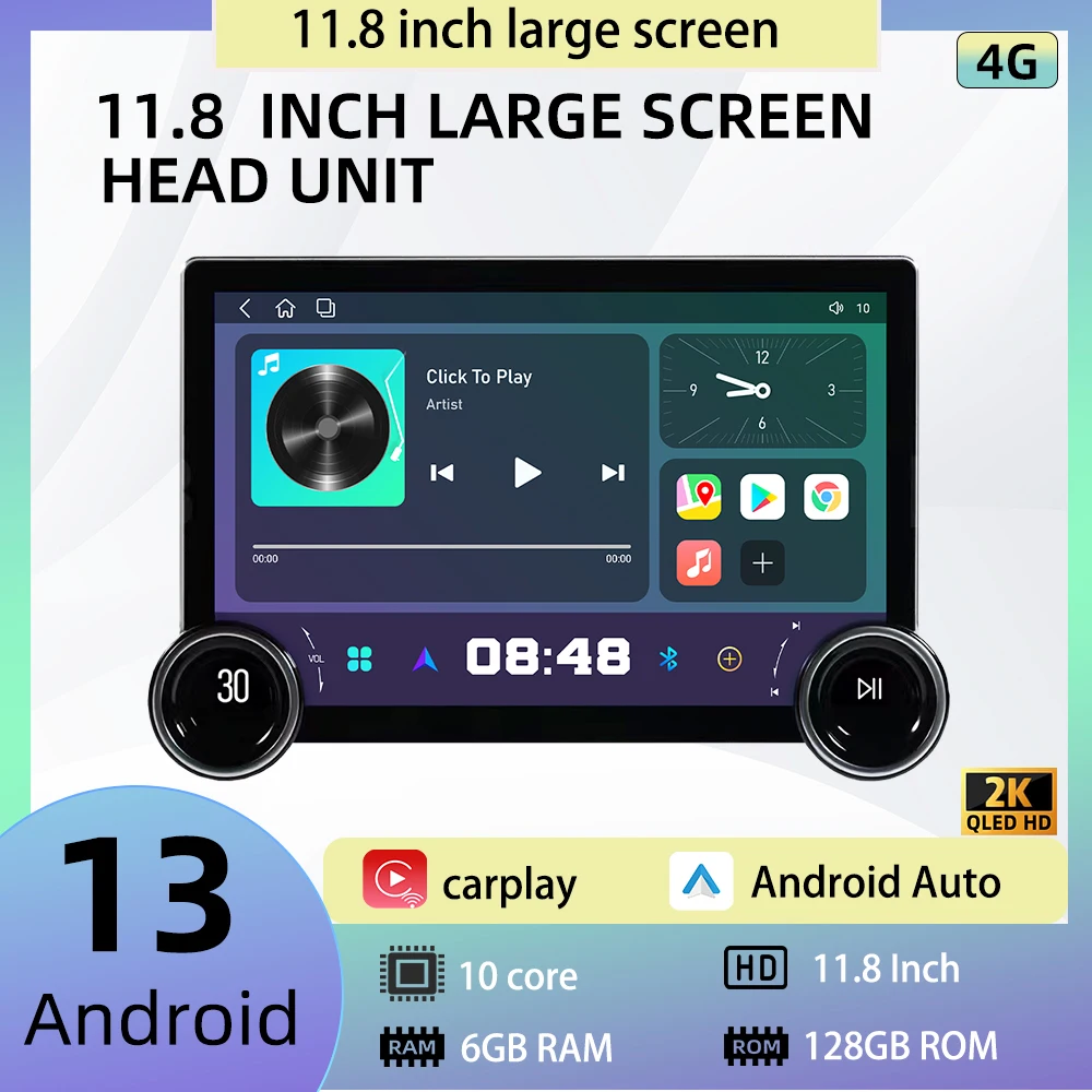 

11.8 Inch Screen 2 Din 10 core Android Car Radio Navigation Multimedia Carplay GPS WiFi Head Unit Autoradio Car Stereo with Fan