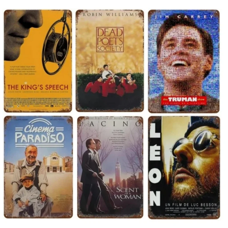 لافتة معدنية للأفلام الأمريكية الكلاسيكية ، ملصق فيلم قديم ، لوحة حائط عتيقة ، ديكور جدران بار ونادي ، ديكور منزلي قديم
