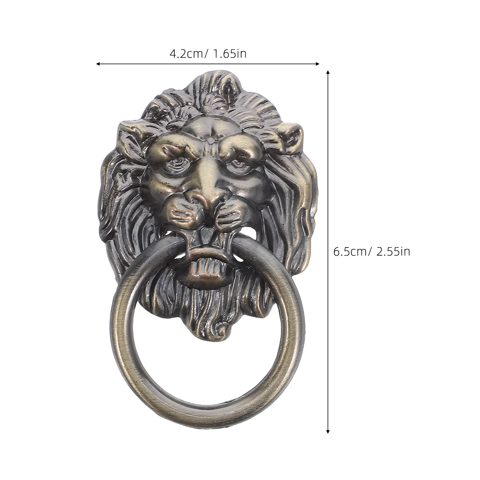 6Pcs Retro Lion Knocker Pulls Heavy Duty Bronze Style Cabinet Door Handles for Kitchen Wardrobe Dresser Drawer Cupboard