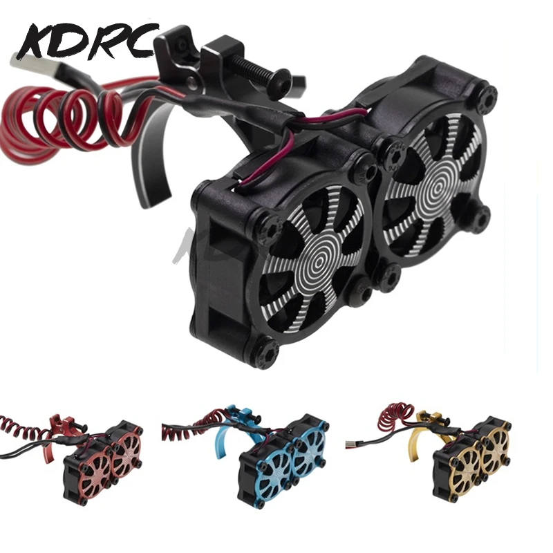 

540 550 3650 3660 Motor Heatsink Cooling Fan with Thermal Sensor for 1/8 1/10 RC Car Axial SCX10 Traxxas TRX4 Tamiya