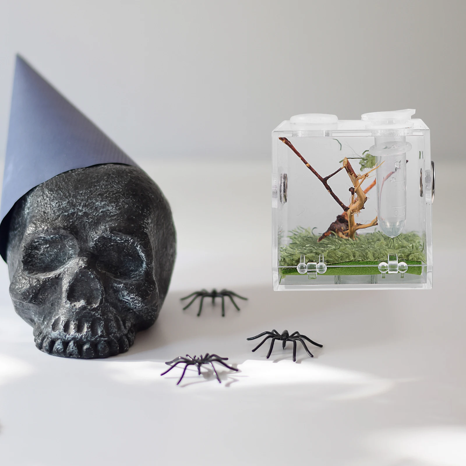 

3pcs Acrylic Terrarium Reptile Breeding Box Spider Enclosure Kit Small Crawling Insects Portable Lightweight Pet Play Rest Space