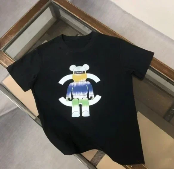 

Новая свободная повседневная мужская и женская футболка с короткими рукавами, хлопковая универсальная модная футболка с круглым вырезом и принтом для пар, 2025 г.