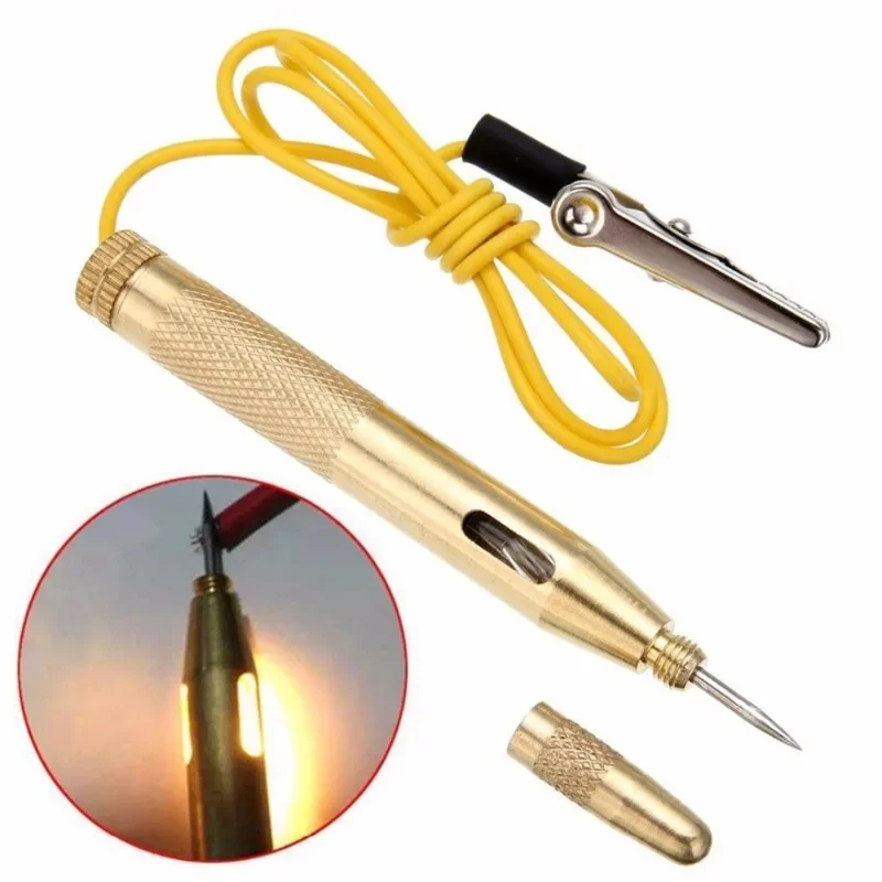 Testeur de circuit de lumière de voiture automatique en cuivre, détecteur de stylo de test de tension de lampe, test de système de sonde, outils de diagnostic, DC 6V, 12V, 24V