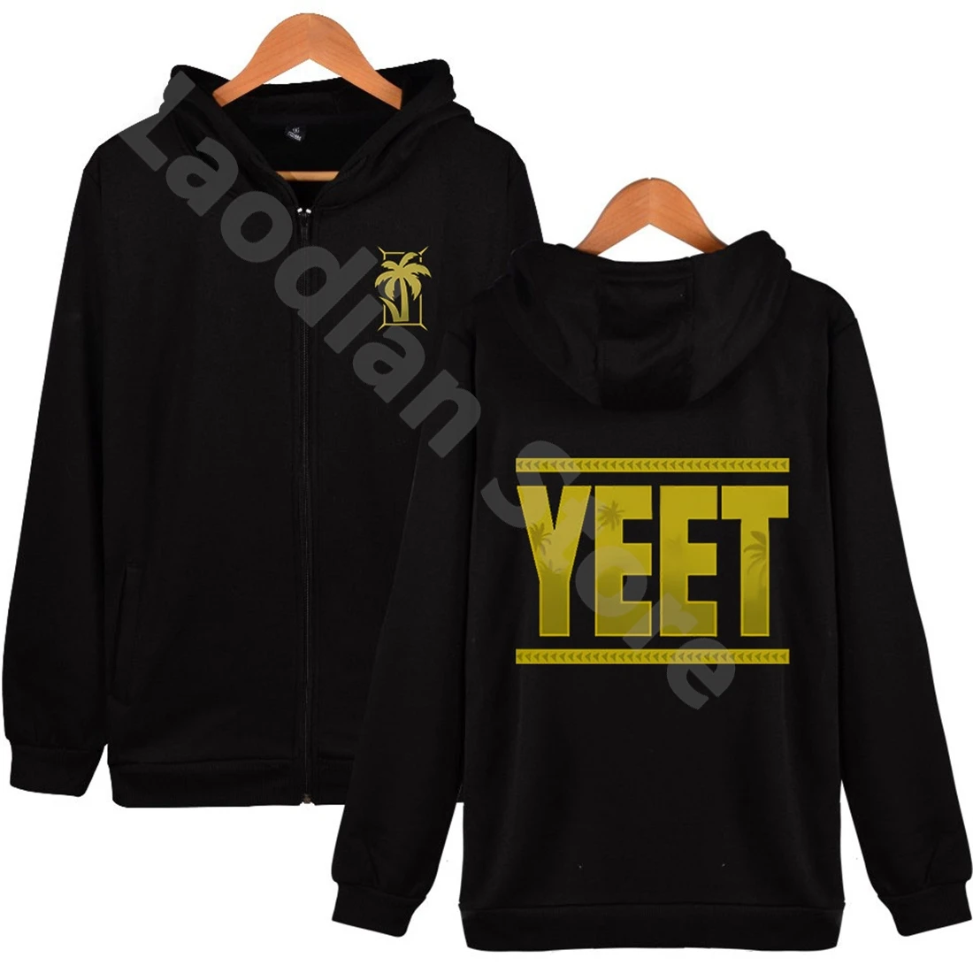 Jey Uso Yeet Zipper Hoodies Vintage 90s Zip up Sweatshirt Hip Hop Trucksuit Streetwear Clothing Harajuku Zip Hooded Jacket