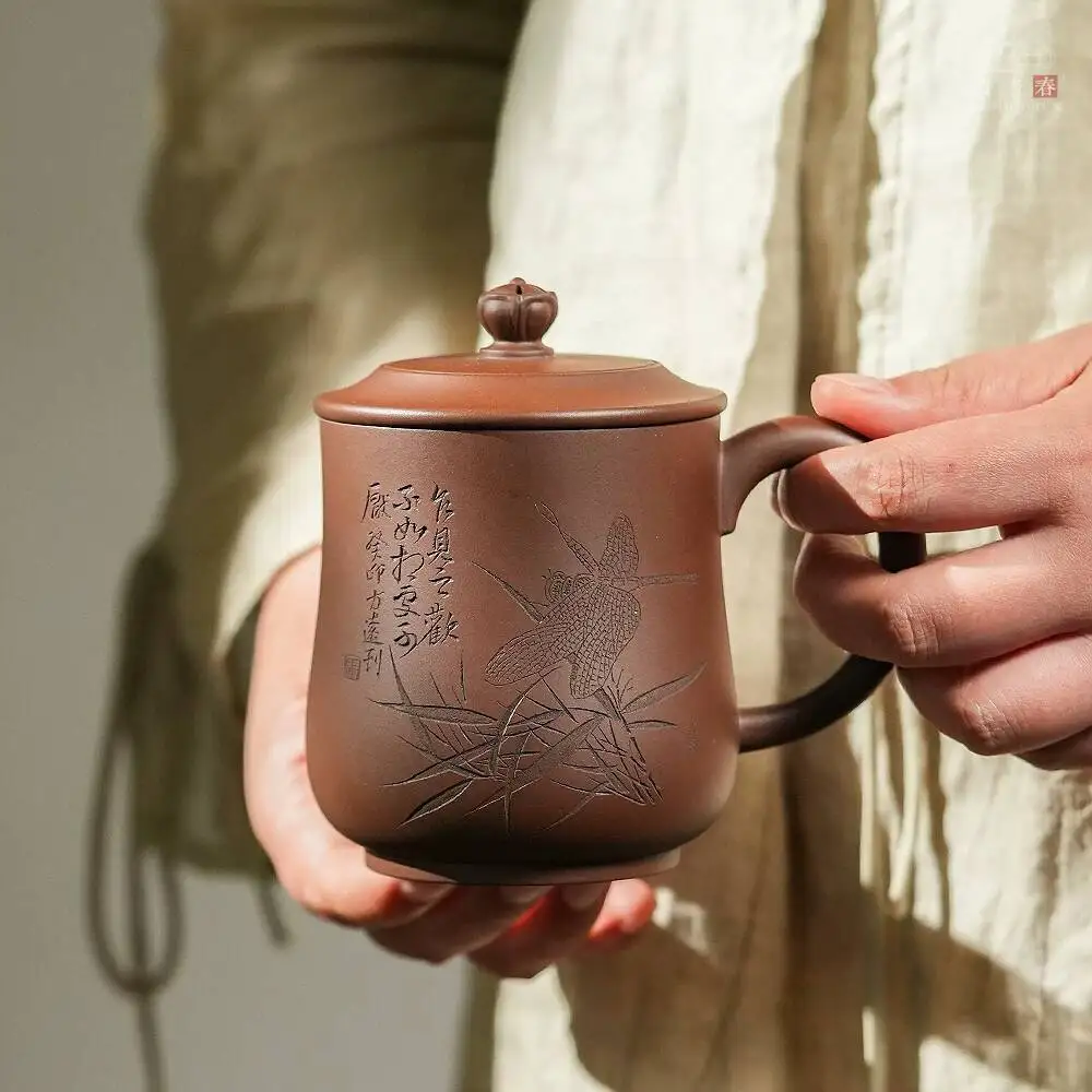 Yihu Chun High-End Yixing Handmade By A Famous Artist, Personal Office Tea Cup, Original Mineral Purple Clay Water Cup