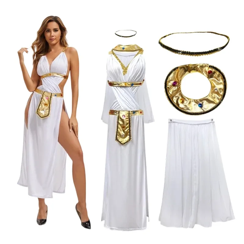 

Ancient Egyptian Goddess Cosplay Costume Sexy Dress Suit for Women Halloween Carnival Party Stage Performance Roleplay Outfit