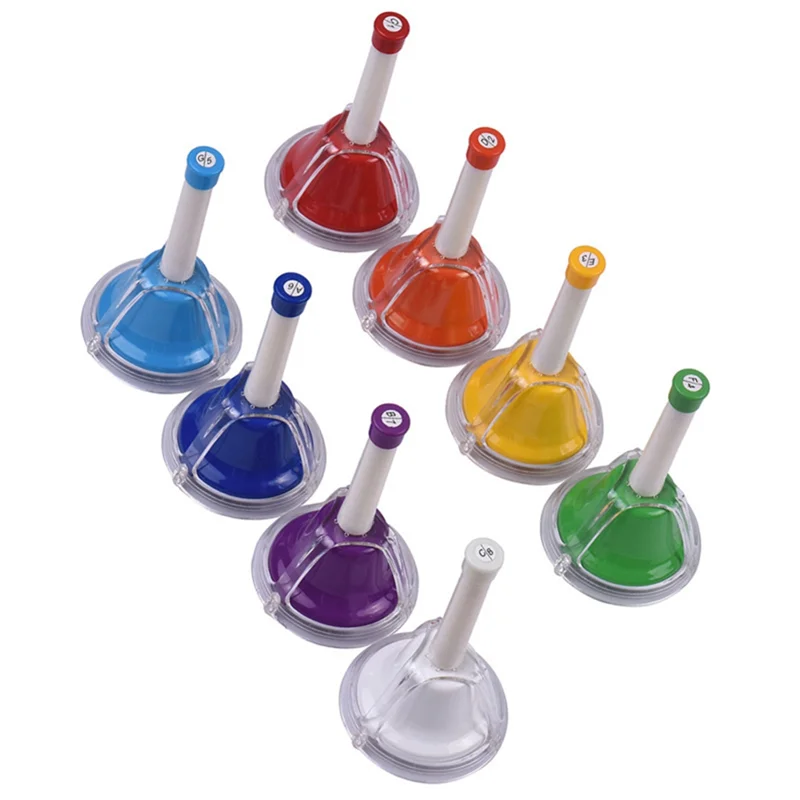 

ABYM 8 Note Diatonic Metal Bell Colorful Handbell Hand Percussion Bells Kit Musical Toy For Kidchildren For Musical Learning