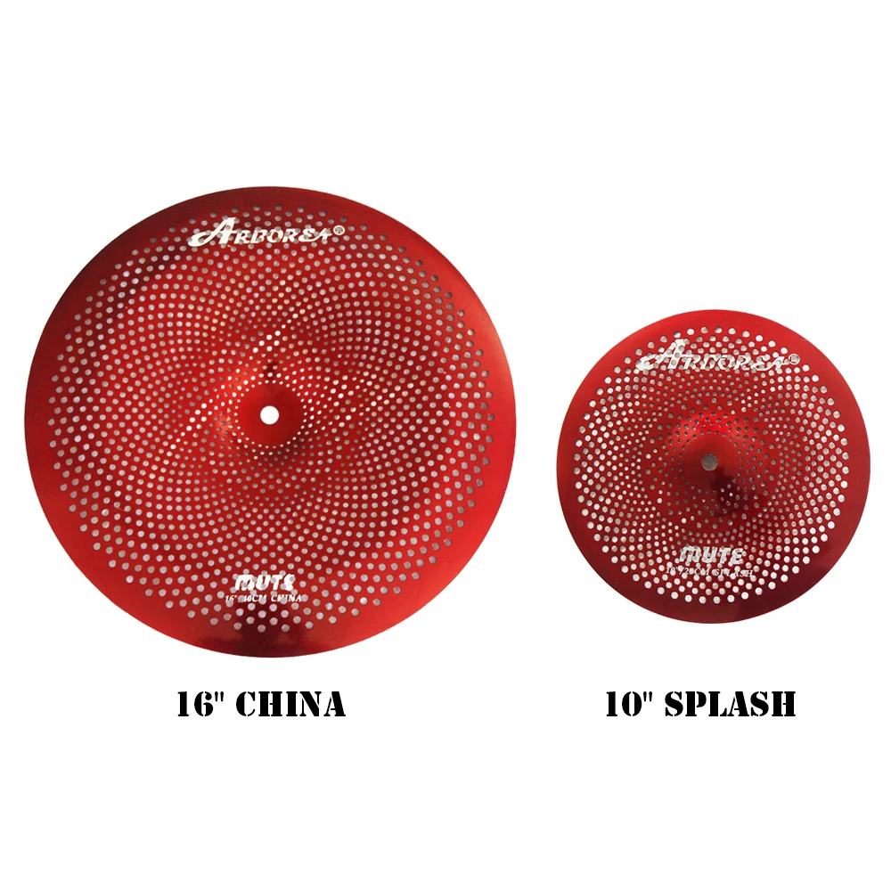 

Two Pieces Red Low Volume Cymbal 16" China+10" Splash for Jazz Drum Set