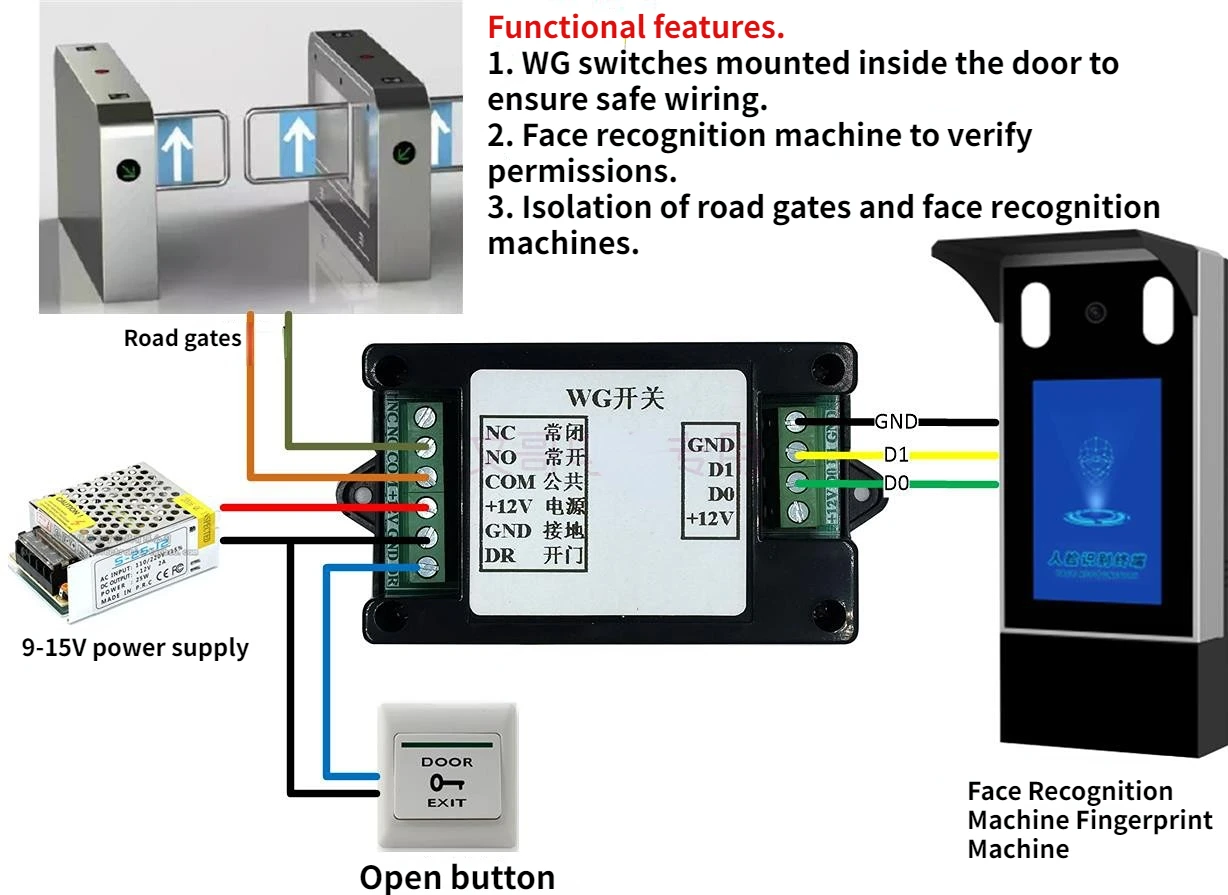 Wiegand Switch, Wiegand Output to Relay, WG Relay Adapter Module, WG to Dry Contact Switch