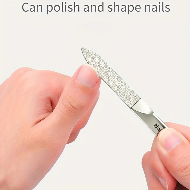 

2pcs Stainless Steel Nail File Set Double-Sided Thickened Nail Filing Tool for Manicure and Pedicure Multi-Functional Nail Care