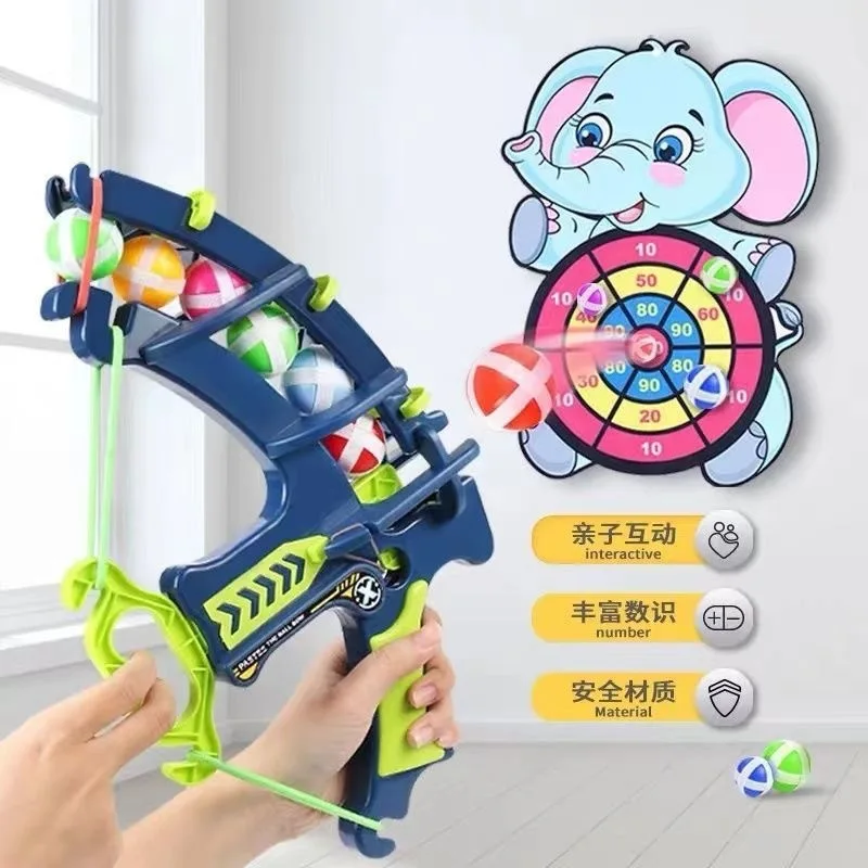 Elephant Educational Toy Target Dartboard Kids Slingshot Play Arrow Sticky Ball  Toy Set Children Outdoor Game Toys