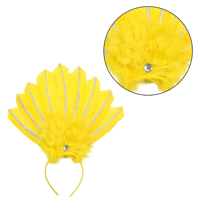 Vegas Celebration Hairband FatTuesday Carnival Party Props Fascia per capelli con piume Dropship