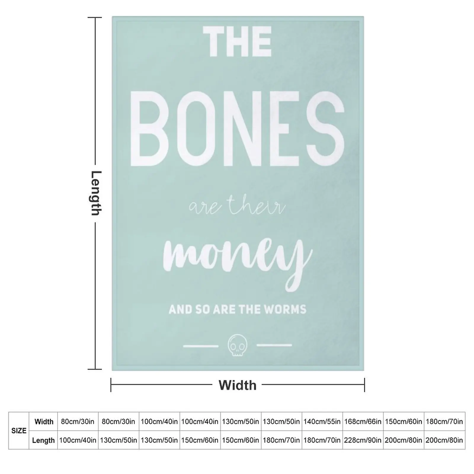 The Bones are Their Money Throw Blanket couch cozy soft plush fuzzy picnic outdoor blanket