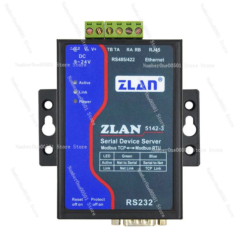 Modbus gateway, serial server, RS232/485/422 converter, TCP/IP converter, ZLAN5142