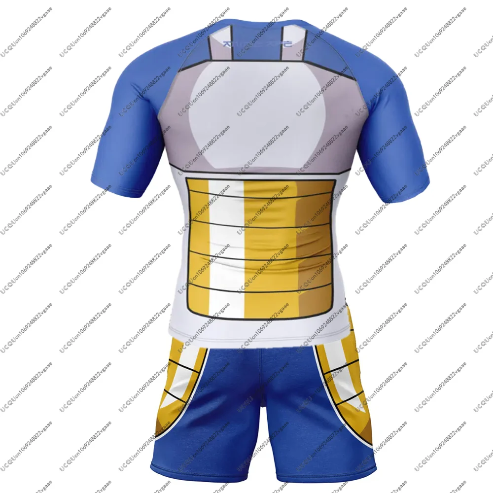 فيغيتا معركة البدلة لعبة دراغون بول Z ملابس رياضية قصيرة طفح الحرس تي شيرت السراويل البرازيلي جيو جيتسو الصالة الرياضية مجموعة غوكو الرجال تي شيرت الملاكمة