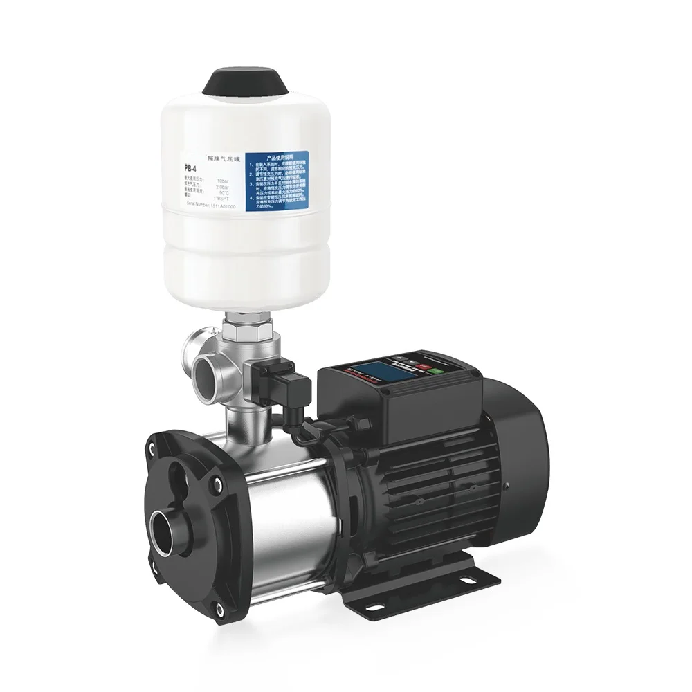 Bomba de agua de frecuencia variable constante de presión magnética permanente serie APG 1.2kw con tanque de presión