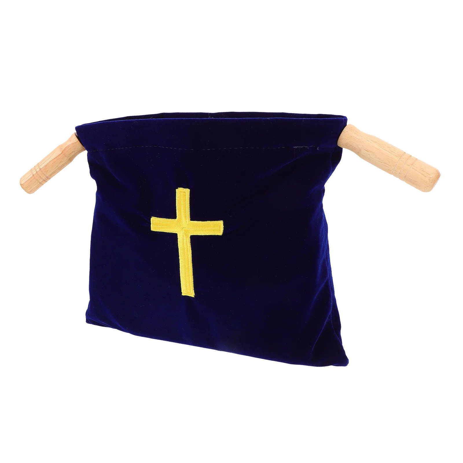 

Dignified Church Offering Bag Embroidered Cross Communion Supplies Large Capacity Pouch Religious Ceremonies Baptism Christening