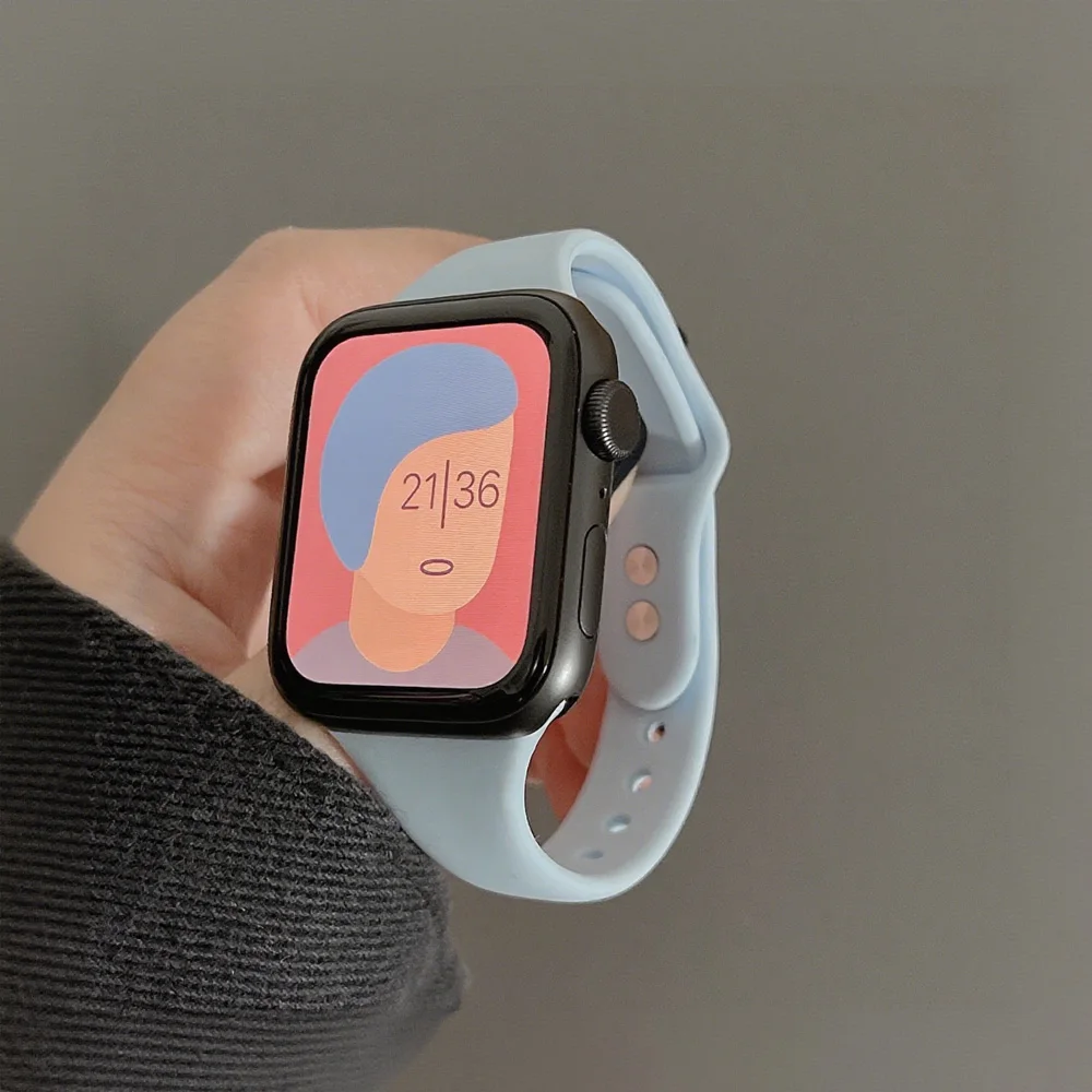 Apple Watch用スポーツスリムシリコンストラップ 10バンド 42mm-46mm 44mm 41mm 40mm 38mm 45mm ブレスレット シリーズ8 SE 4 9 7 6 5 ウルトラ2 49mm対応