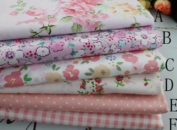 Delicate (50cmx50cm) Pink Fat Quarter Bundle 100% cotton Fabric Quilting fabric Home Textile Bedding Sewing Doll Cloth DIY