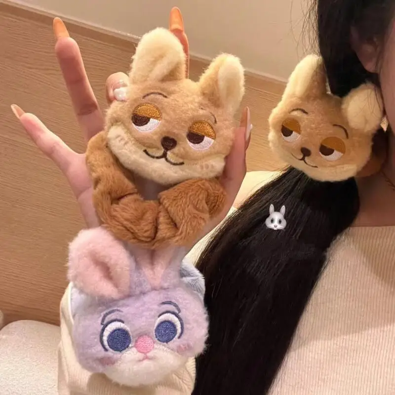 Disney Zootopia Judy Hopps Plush Rabbit Hair Loop Hair Rope Ponytail Tied Hair Large Intestine Hair Loop Accessory Girl's Gift