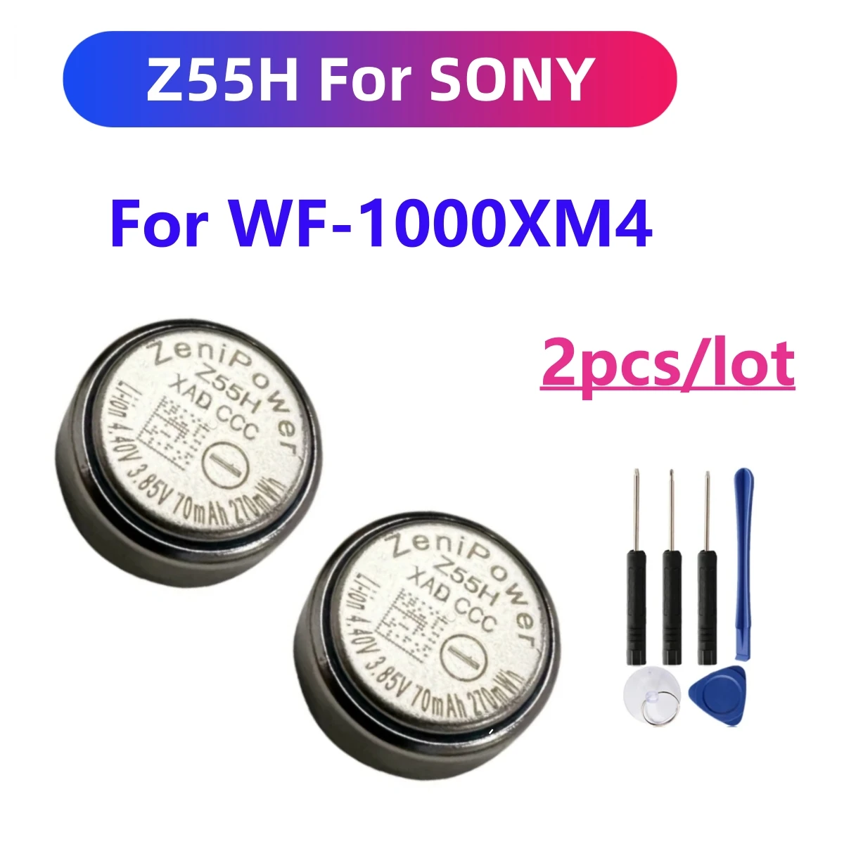 2pcs/lot New Z55H ZeniPower replacement CP1254 1254 for Sony WF-1000XM4 XM4 Bluetooth Headset Battery 3.85V 75mAh Z55H